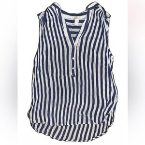 H&M Blue and White Striped Blouse